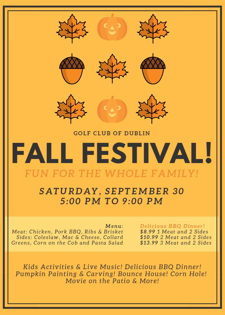 gcofdublin's tweet photo. Let the games begin! TOMORROW 5 - 9pm! #golfclubofdublin #dublinohio #fallfestival #fall #familyfun #bbq #dinner #games #livemusic https://t.co/IxAx4N3VLV