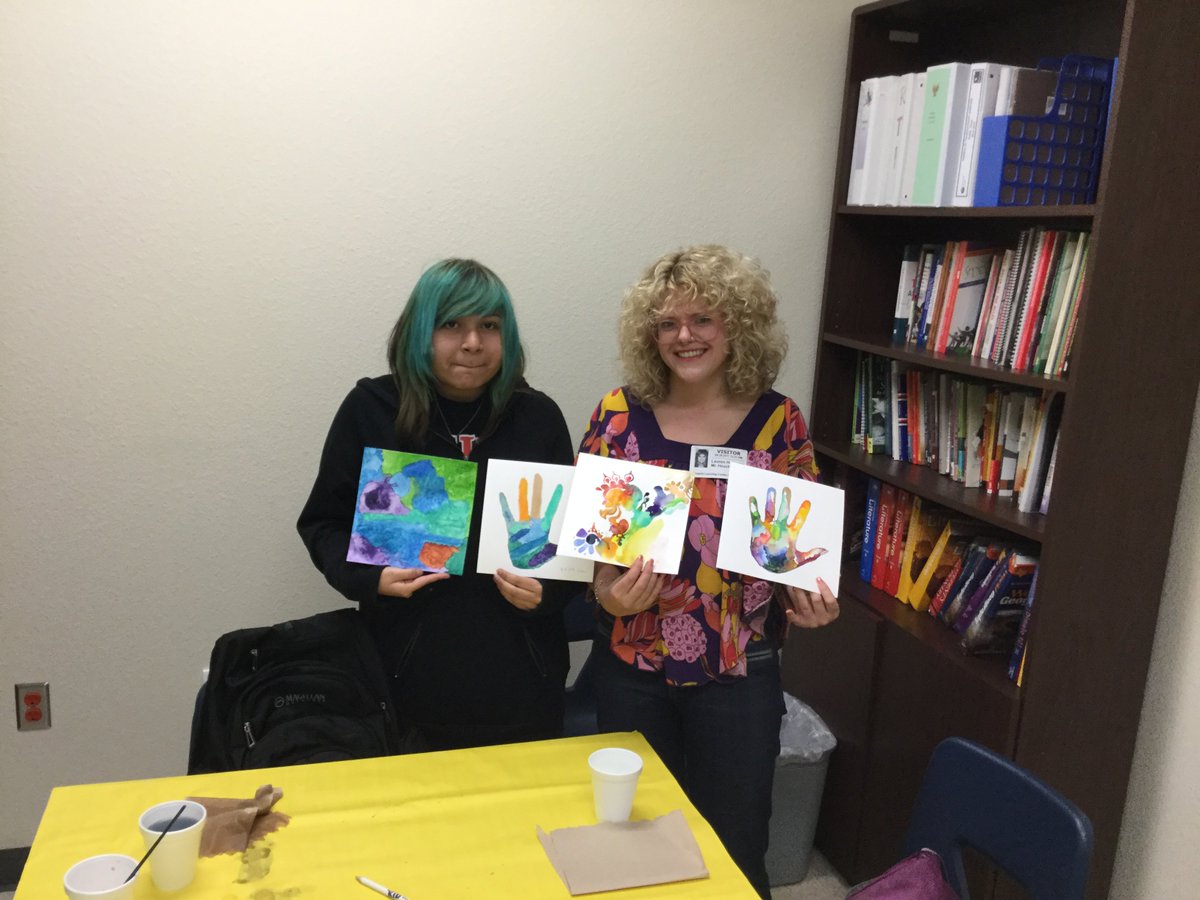 Savanna Molina displaying some of her beautiful artwork!