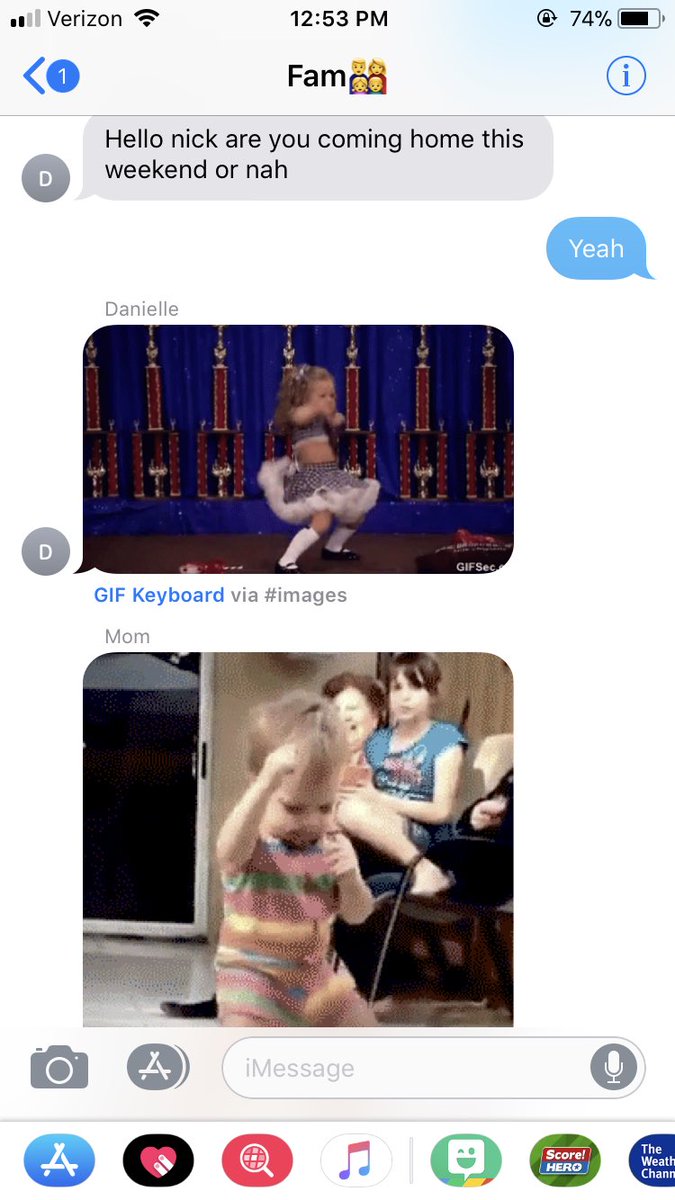 _nicky_may's tweet photo. I tell my family that I’m coming home for the weekend and this is the response. A bunch of twerking babies. Nice https://t.co/ZyPdCS0anz
