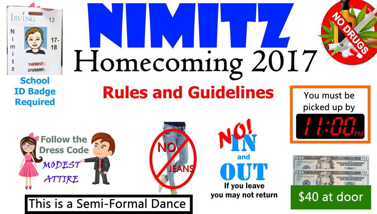 NimitzVikings's tweet photo. Homecoming Rules and Guidelines https://t.co/WunBv4JSfE