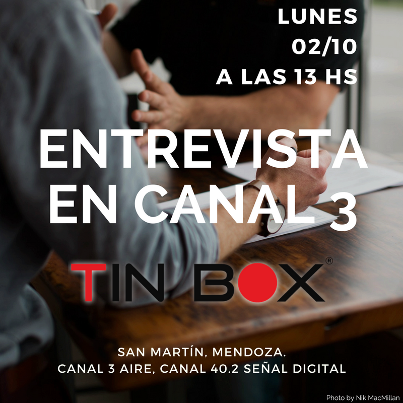 TinBoxOficial's tweet photo. No te pierdas el lunes 02/10 la entrevista en Canal 3 de San Martín, desde las 13 Hs.😉🎥
Canal de aire 3, Canal digital 40.2.📺
#EquipoTIN_BOX https://t.co/ntR8JB5YO0