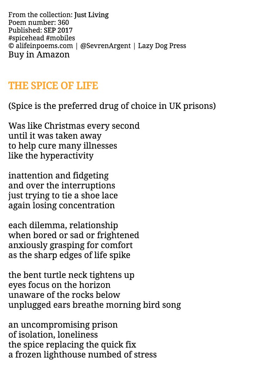 Hammersmith Poetry On Twitter Spice Is The Preferred Drug In Uk Prisons The Spice Of Life Https T Co 3rwffovie3 Poetry Spicehead Mobile Addiction Drugs Https T Co Ke61epmhnl