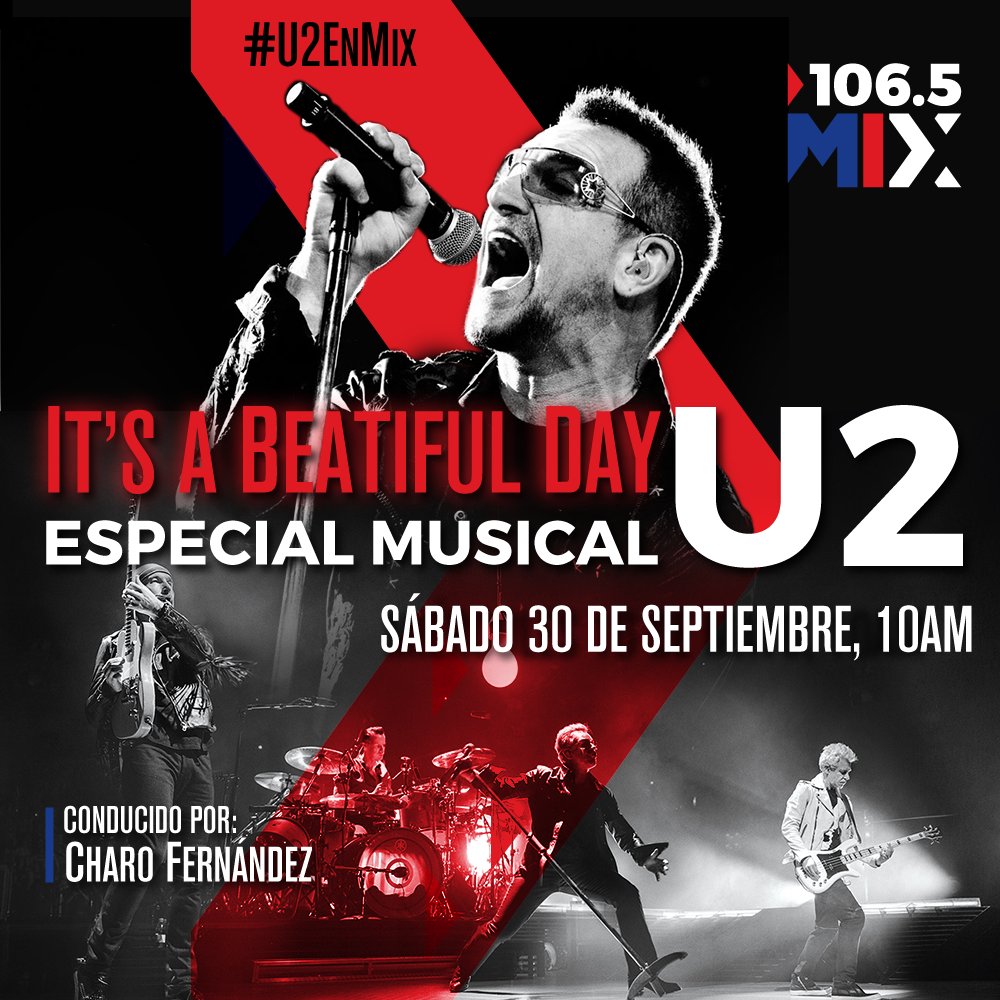 MixMxOficial's tweet photo. Ya viene U2 a la CDMX y los recibiremos con un programa especial. No te pierdas mañana #U2EnMix, con @Charofernandezr.

30 Septiembre, 10 am https://t.co/UJDk4DFpAg