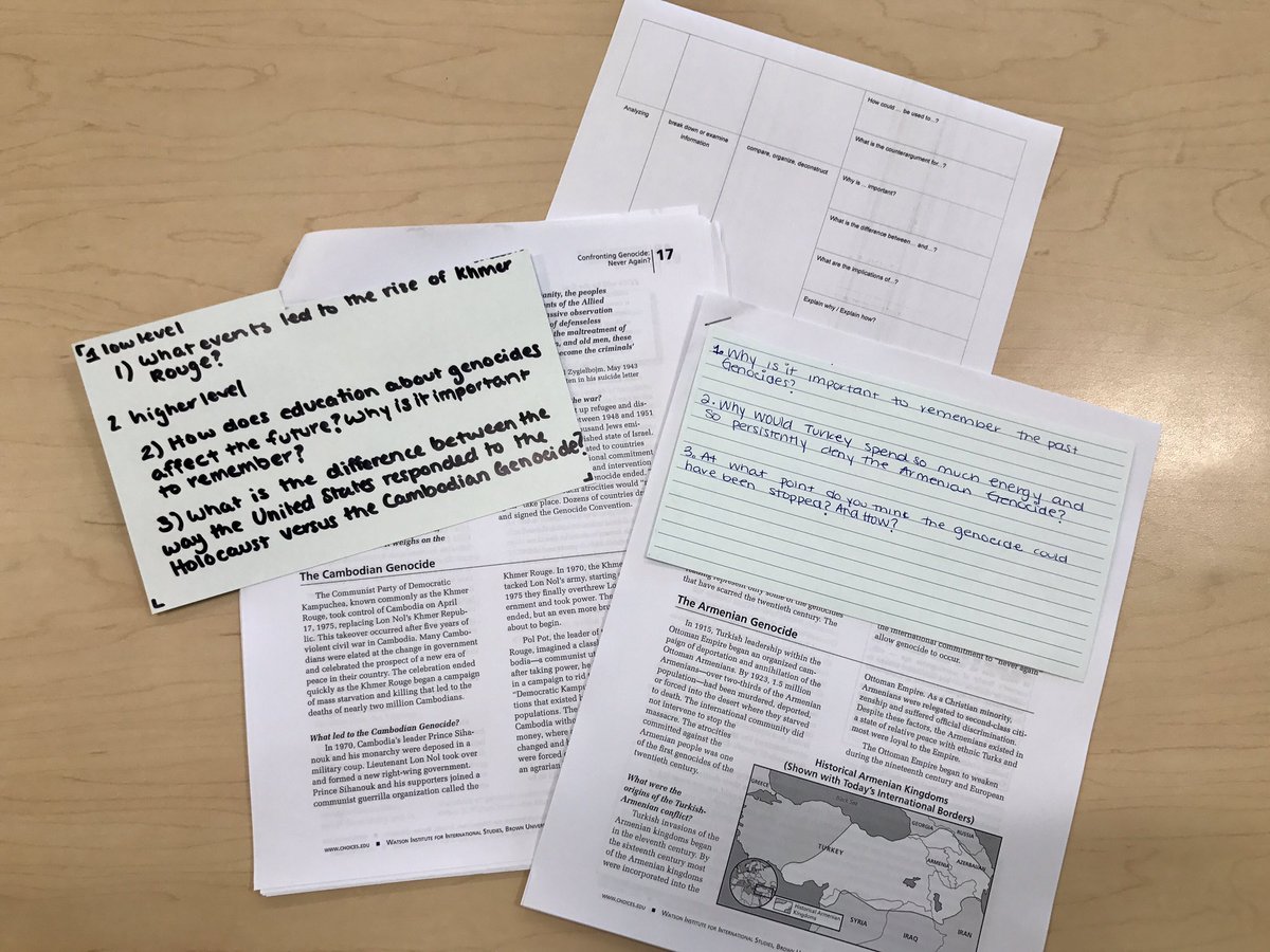 sarakelty's tweet photo. Confronting Genocide seminar prep work. Impressed by Ss compassion and #criticalthinking #cmsedu https://t.co/BXrHNrSNtH