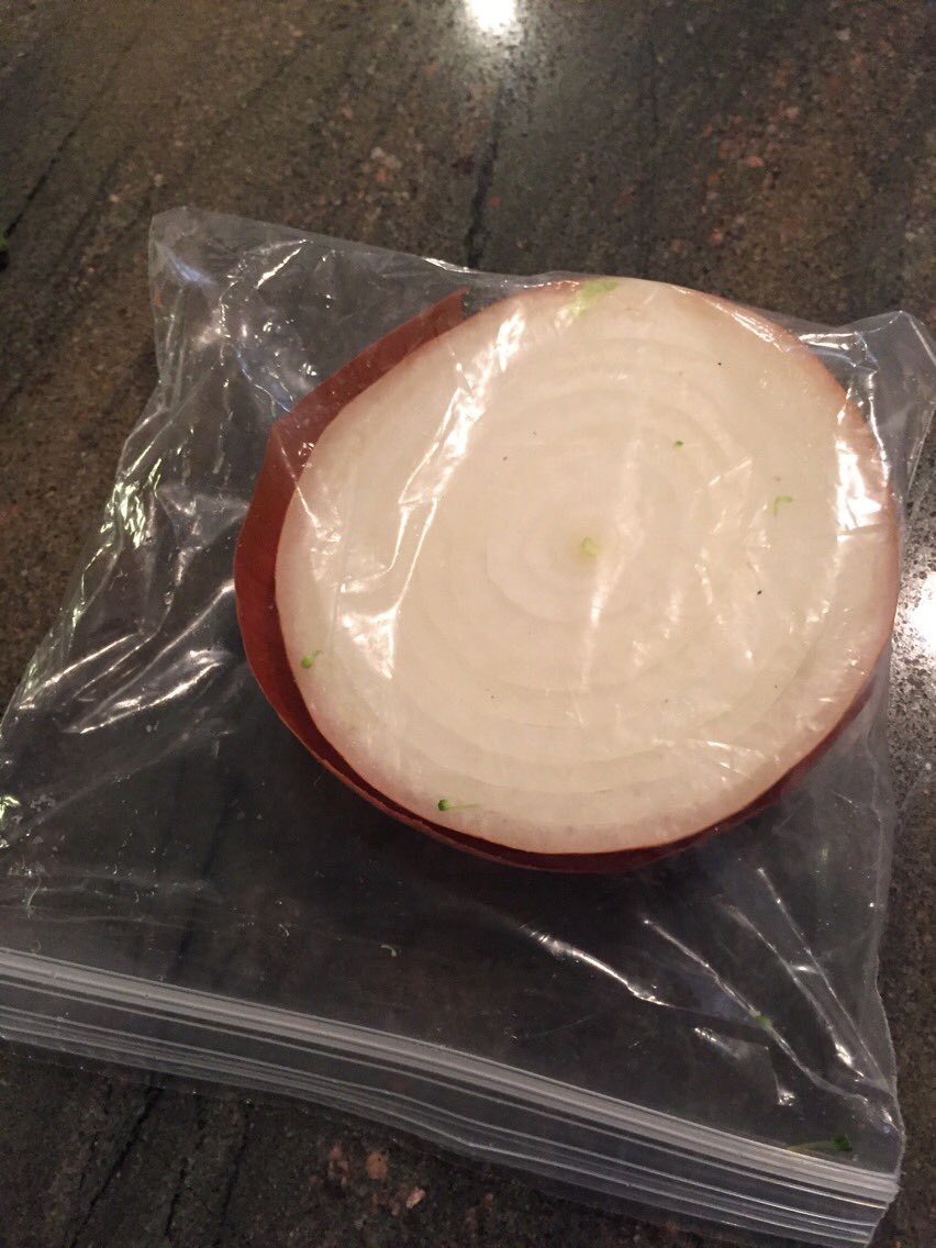 This is an onion. Surrounded by plastic. Big plastic. Polyethylene plastic.