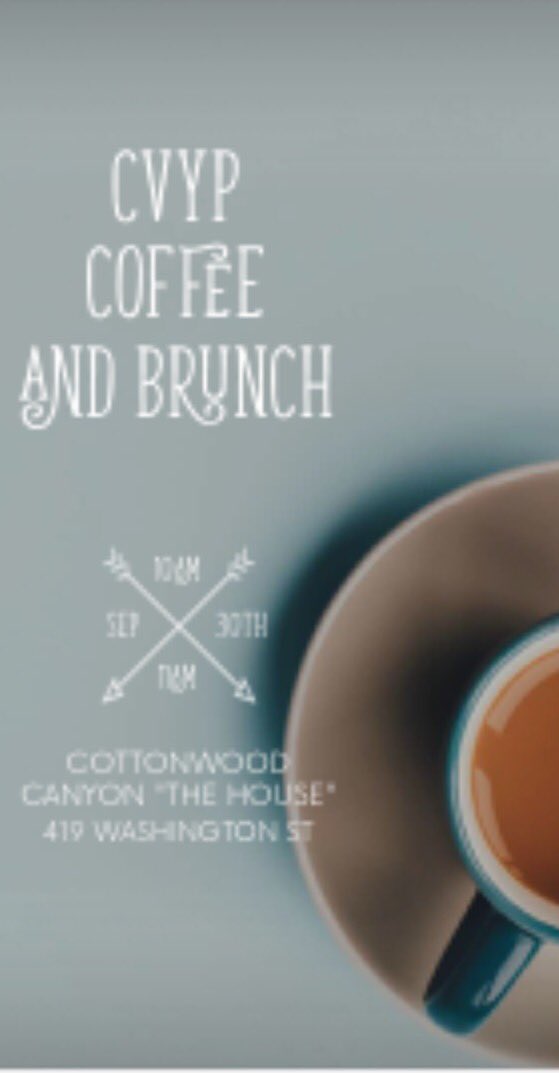 After a long work week, take a break to recharge over coffee and brunch with other CVYPs TOMORROW 10/30 at 10am at Cottonwood Coffee House!