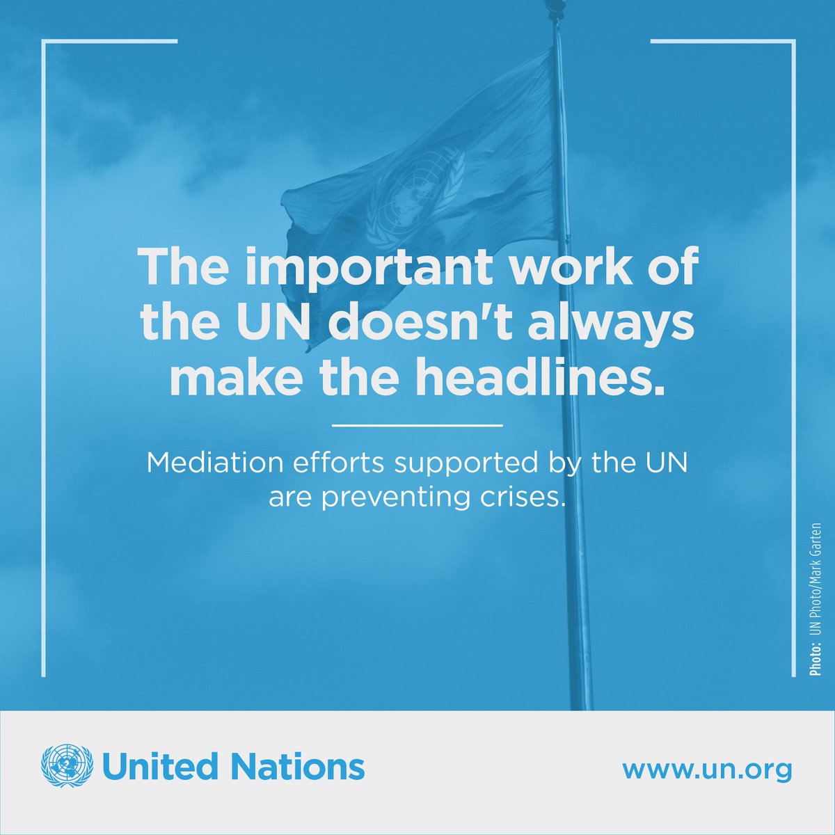 UN's tweet image. The UN: 

Feeds 80M ppl
Supplies vaccines for 45% of 🌍's children
Protects 65M people forced to flee
Tackles climate change
Keeps peace with 117K peacekeepers 
Fights poverty
Promotes human rights
Prevents conflict through diplomacy

And much more: bit.ly/1PMffVk