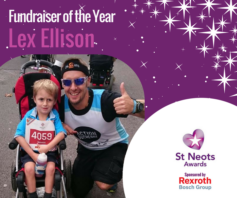 stneotsawards's tweet photo. Fundraiser of the year is Lex Ellison! Congratulations to Lex for all his hardwork, no doubt @ActionDuchenne are very proud! #StNeotsAwards https://t.co/Bkev2QpKOR