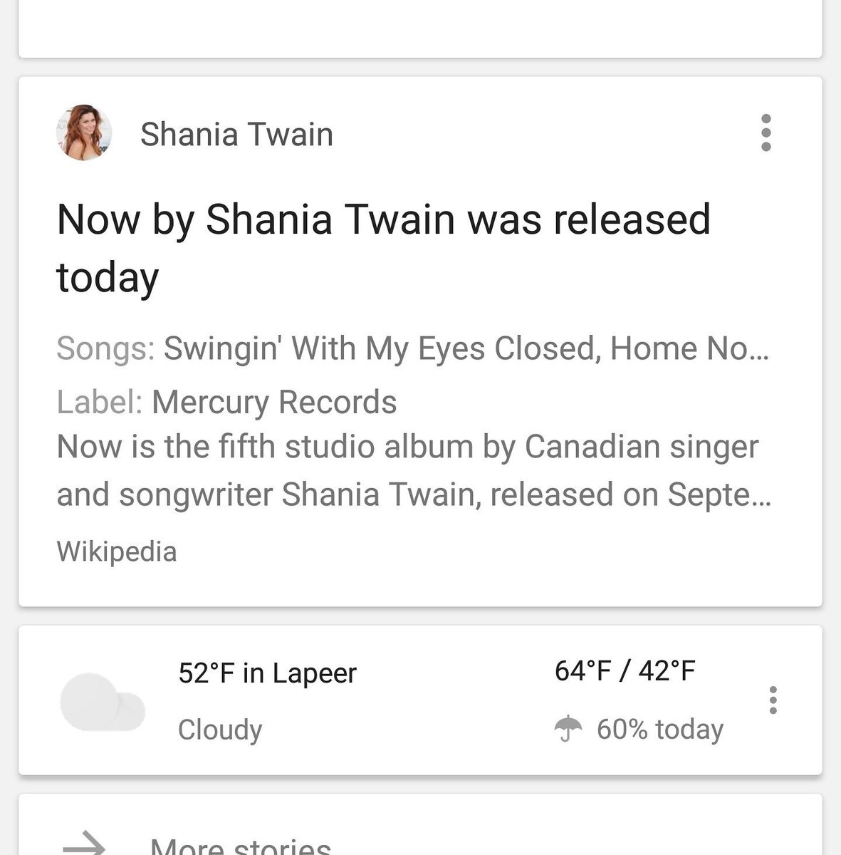 SusanTebo's tweet photo. When your phone knows you love Shania Twain!!!! I'm sooo excited to get her new CD!!! @ShaniaTwain  #happyhuman #shaniatwain #favoritesinger https://t.co/169mHIkGTY