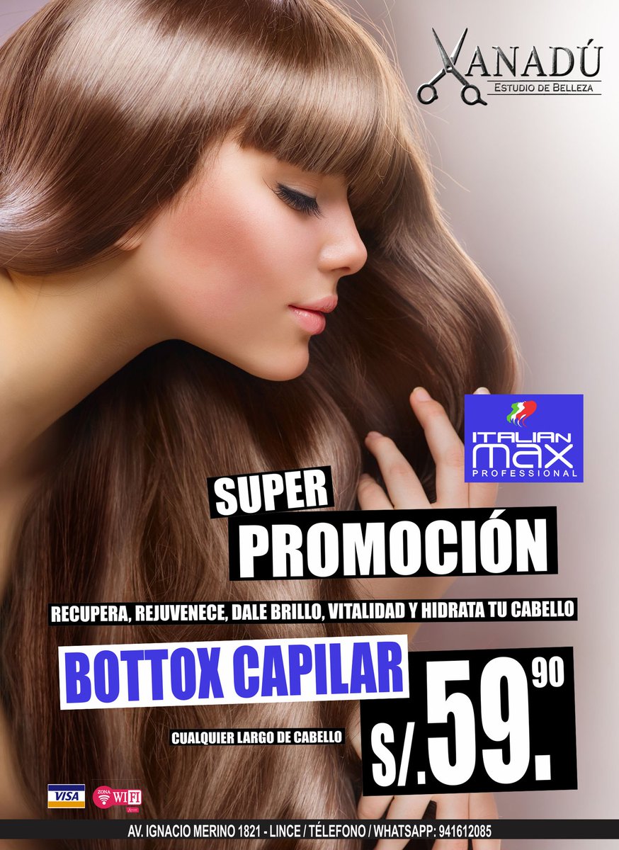 Xanadulince's tweet photo. Súper promoción ... #botoxcapilar #tratamiento #italianmax #XanaduEstudioDeBelleza #lince #peluqueria #promocion https://t.co/FfuZ9LeWK5