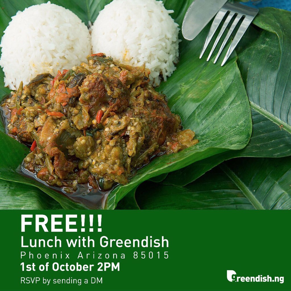 greendishng's tweet photo. Available to the first 50 people only! DM now!
#phoenix #arizona #nigerianfood #foodie #free #phoenixfoodie #foodporn #food #rsvp #dm https://t.co/cxJp4SSMUg