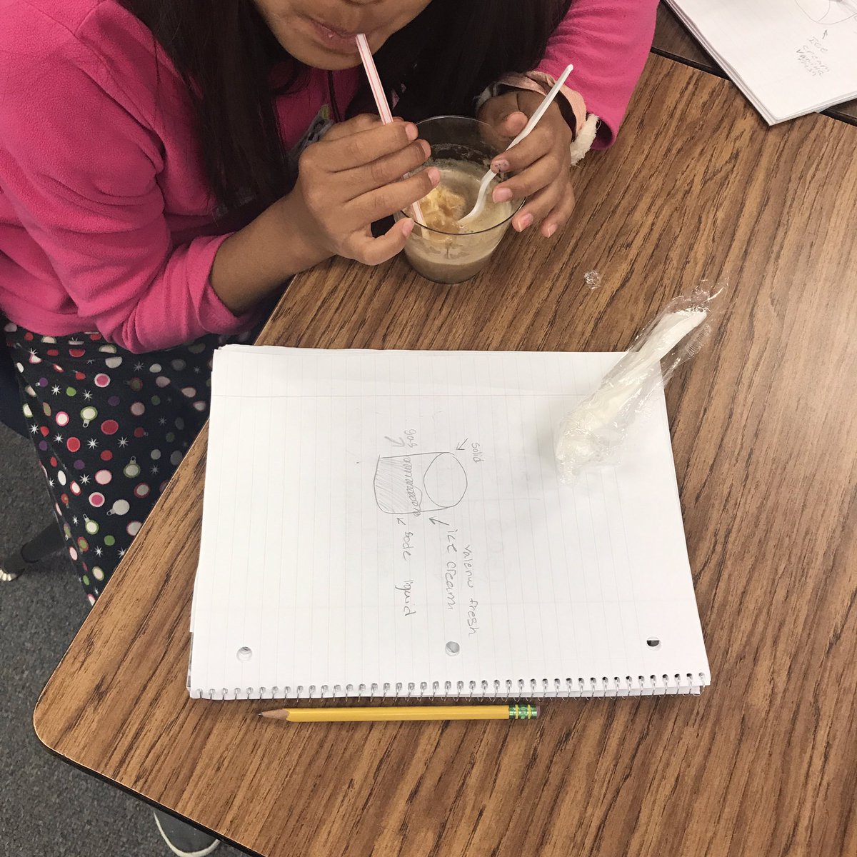 mrshayot's tweet photo. Identifying the solid, liquid, and gas in our rootbeer floats! #sciencerocks @HedrickES https://t.co/gpopmYYPIY