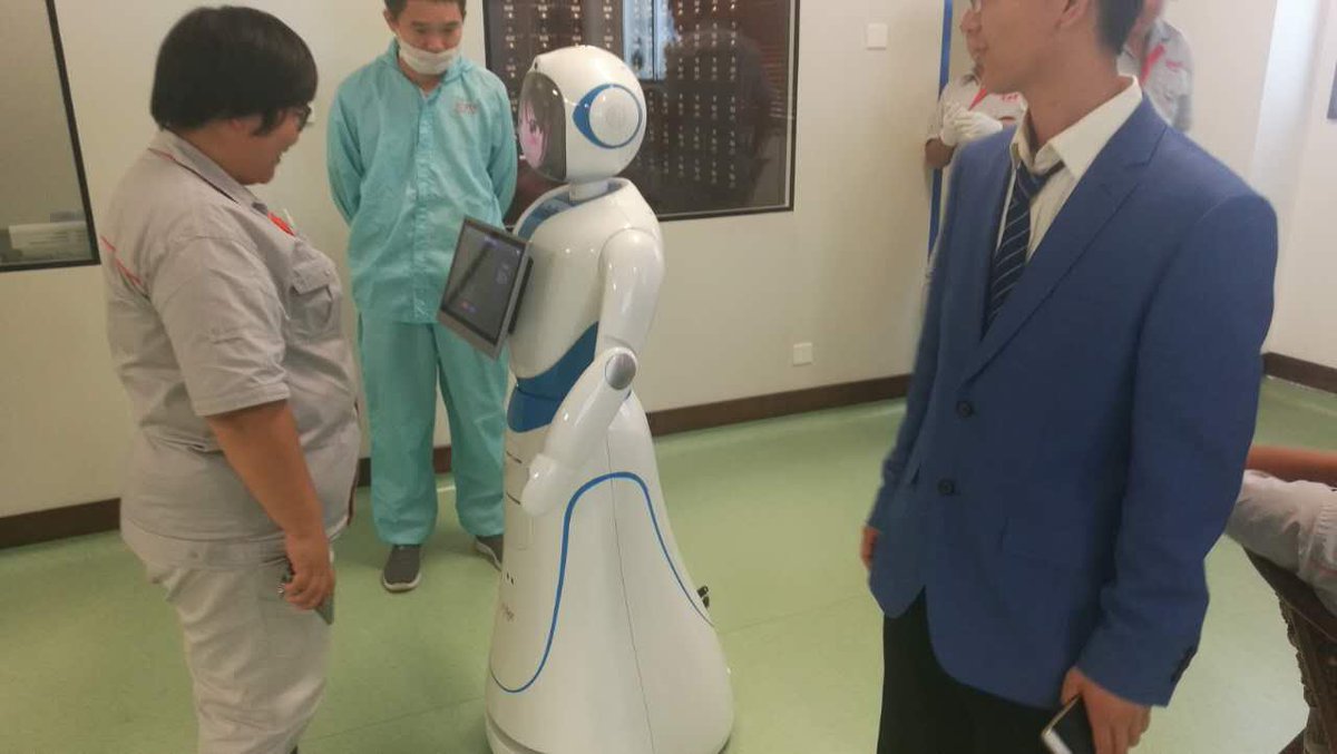 Alice robot with AI, face recognition, voice position, face tracking, intelligent navigation.
sales001@csjbot.com