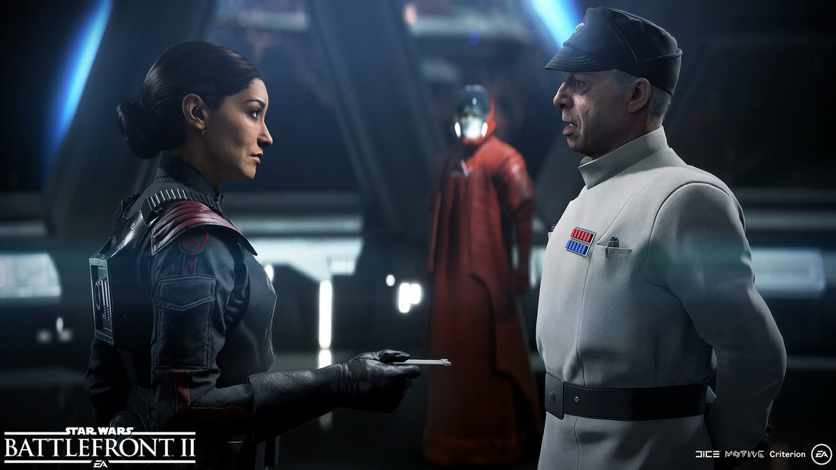 PlayStation's tweet image. Iden comes face-to-face with the Emperor's mysterious Messenger droid in this new Star Wars Battlefront 2 clip: play.st/2xQjDmE