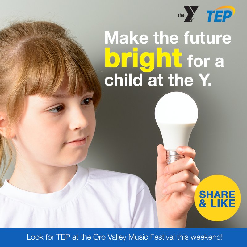 TEPenergy's tweet image. For every like/retweet of this post through 10/1, we'll donate 2 LEDs to a child and his/her family through @TucsonYMCA, up to 10,000 bulbs!