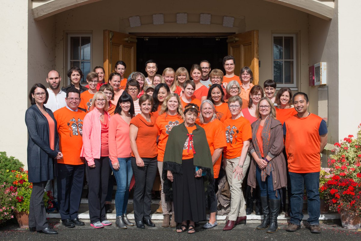 RoyalRoads's tweet photo. We honour residential school survivors &amp; affirm every child matters. Thank you Elder Shirley Alphonse for joining us today. #orangeshirtday https://t.co/jLvqKwA7hb