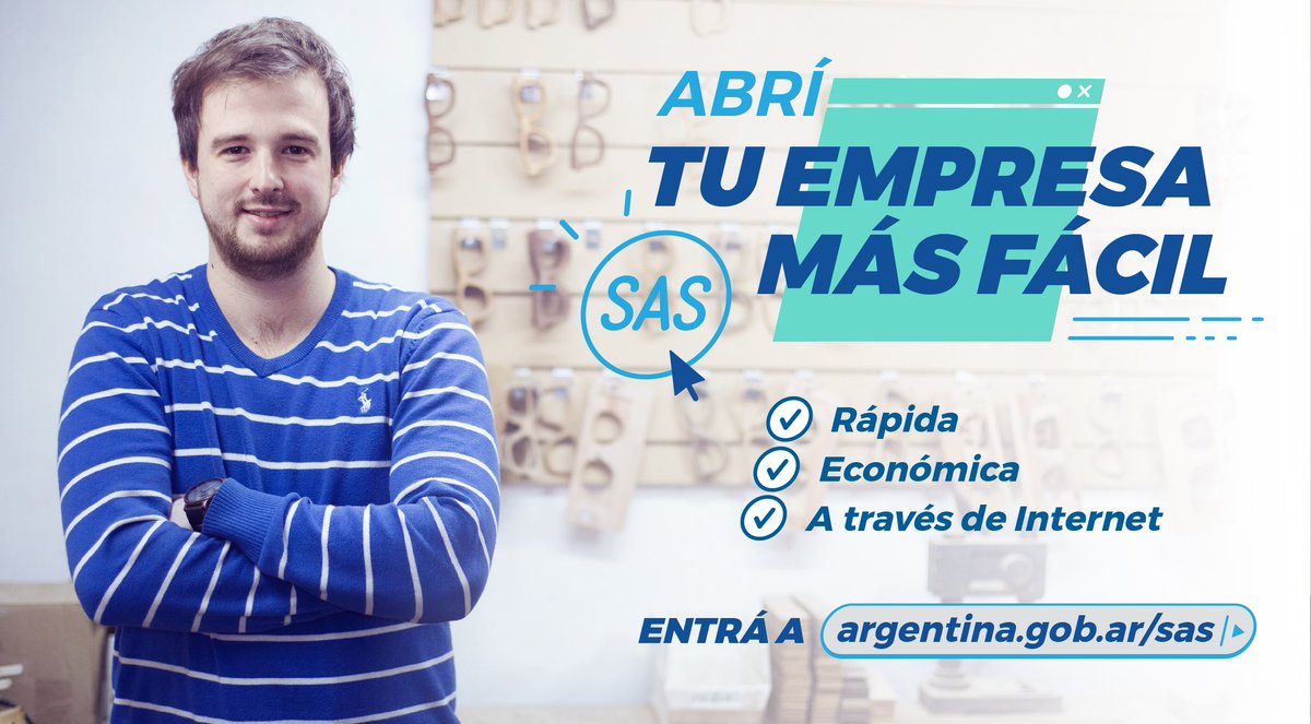 Si tenés una idea y querés transformarla en una empresa, con la #SAS es posible. Por Internet y en 24 hs. Más en  👉🏻 bit.ly/2x2WMjW