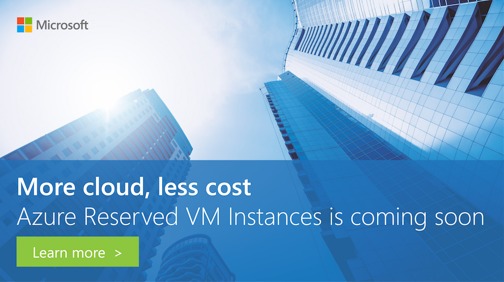 #ICYMI: Reserve #VirtualMachines at extremely low prices on #Azure with great flexibility & ease. https://azure.microsoft.com/en-us/blog/new-azure-advancements-remove-cloud-barriers-for-enterprises-at-ignite-2017/ #MSIgnite
