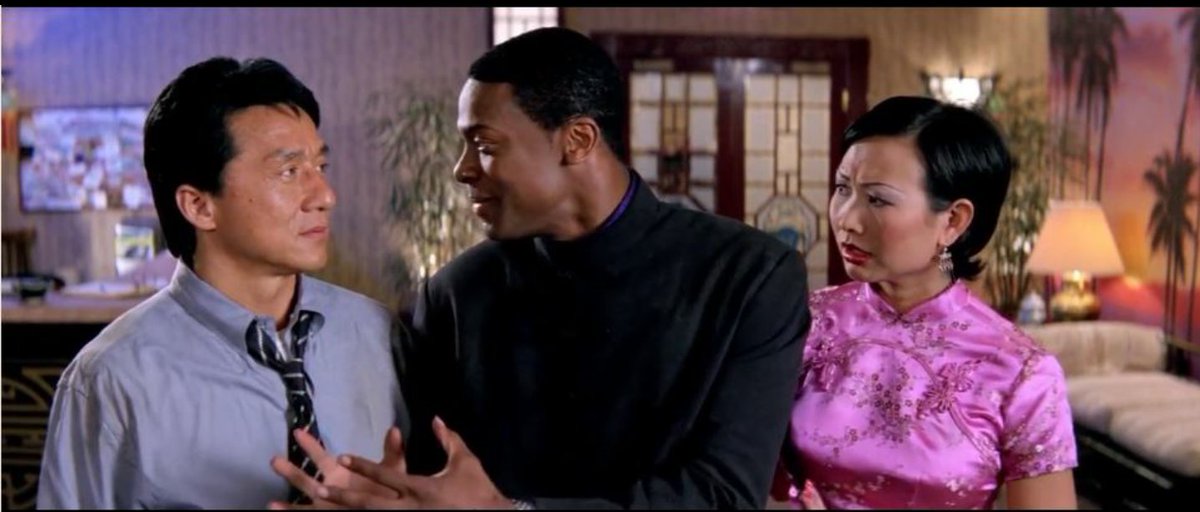 RushHourLines's tweet photo. Carter: She said I could have any girl I liked

Lee: Hurry up!

Carter: You don't jump in front of a black man at a buffet line, calm down! https://t.co/Z8Eigc0dSm