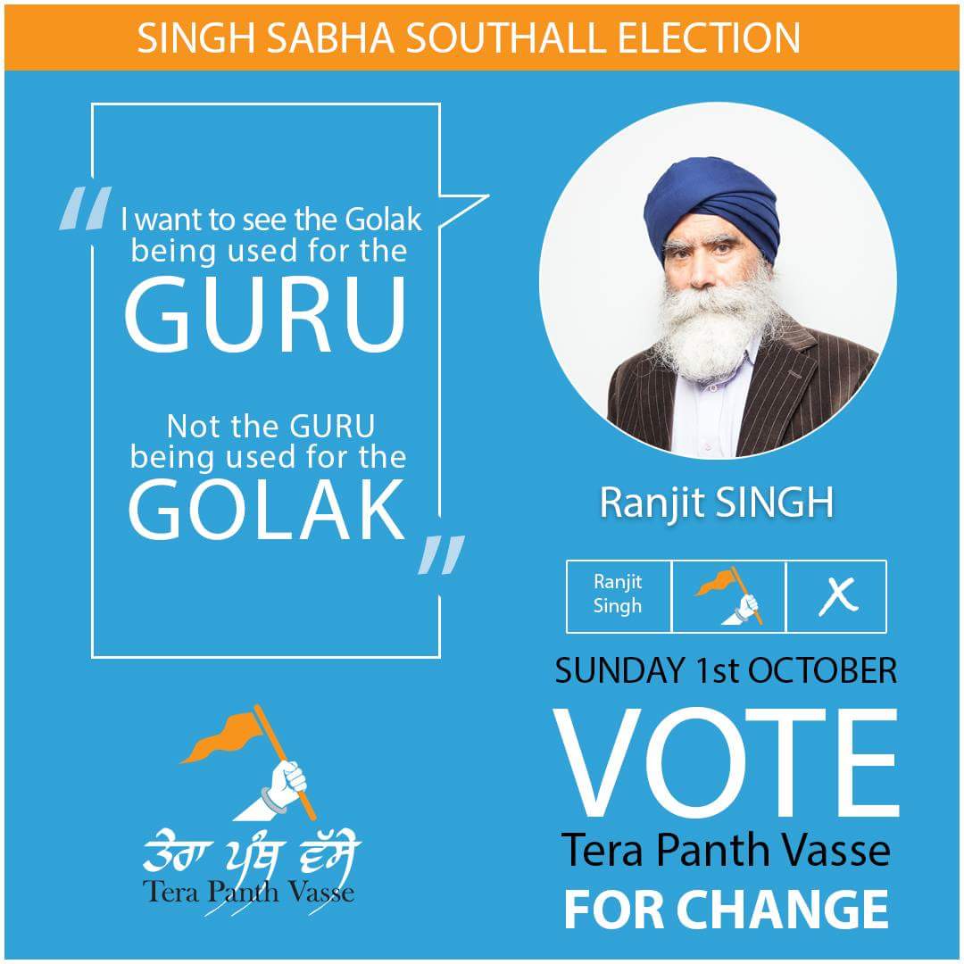TeraPanthVasse's tweet photo. Ranjit Singh wants to ensure the donations of the Sangat are used correctly.
This Sunday #VoteForChange in #Southall #SGSS #VoteTPV https://t.co/76yntAzwPO