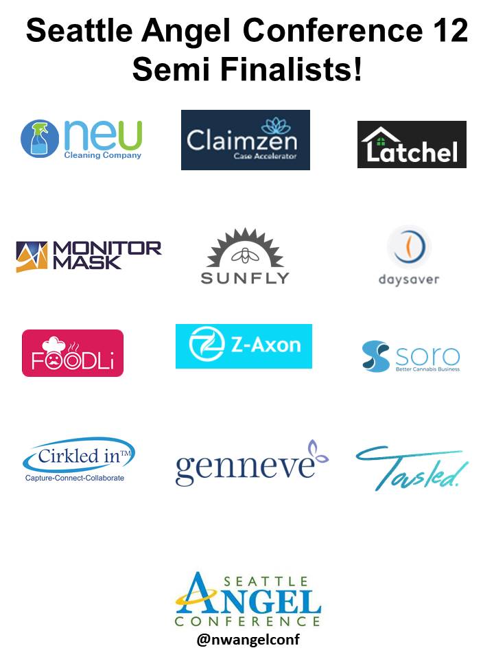 allennieman's tweet photo. Congrats to the #SeattleAngelConference semi finalists! 10 minute pitches start Tuesday night 10/3! @nwangelconf #startup #angel #investing https://t.co/7VSecJT1R3
