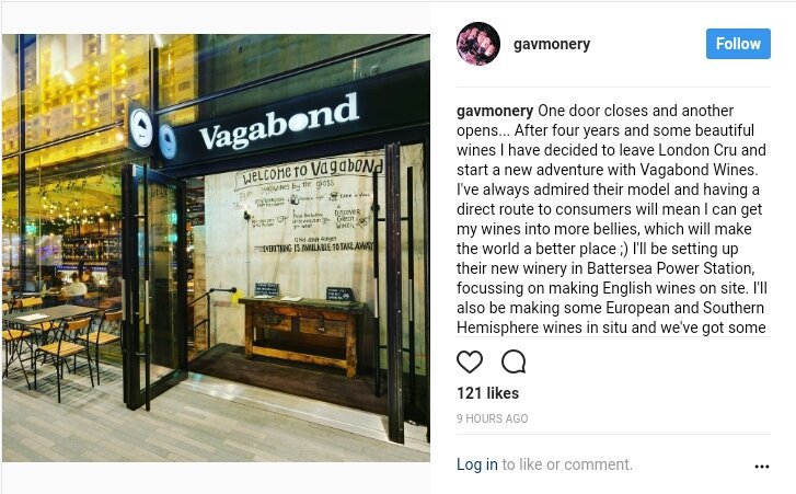 New <a href="/VagabondWines/">VagabondWines</a> winery at <a href="/BatterseaPwrStn/">Battersea Power Station</a> to have <a href="/Pigeage/">Gavin Monery</a> as winemaker (which means he's leaving <a href="/LDNCRU/">Alex</a>, obvs)