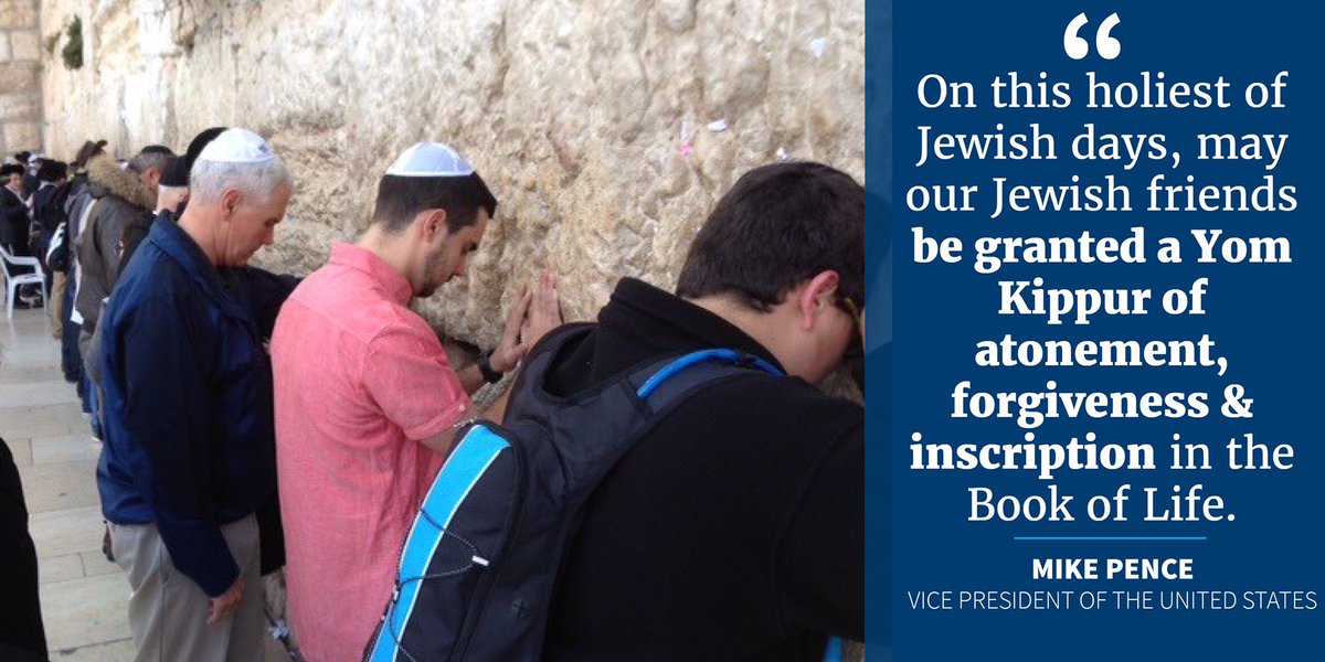VP45's tweet photo. On this holiest of Jewish days, may our Jewish friends be granted a Yom Kippur of atonement, forgiveness &amp; inscription in the Book of Life. https://t.co/MEOlBNEhFa
