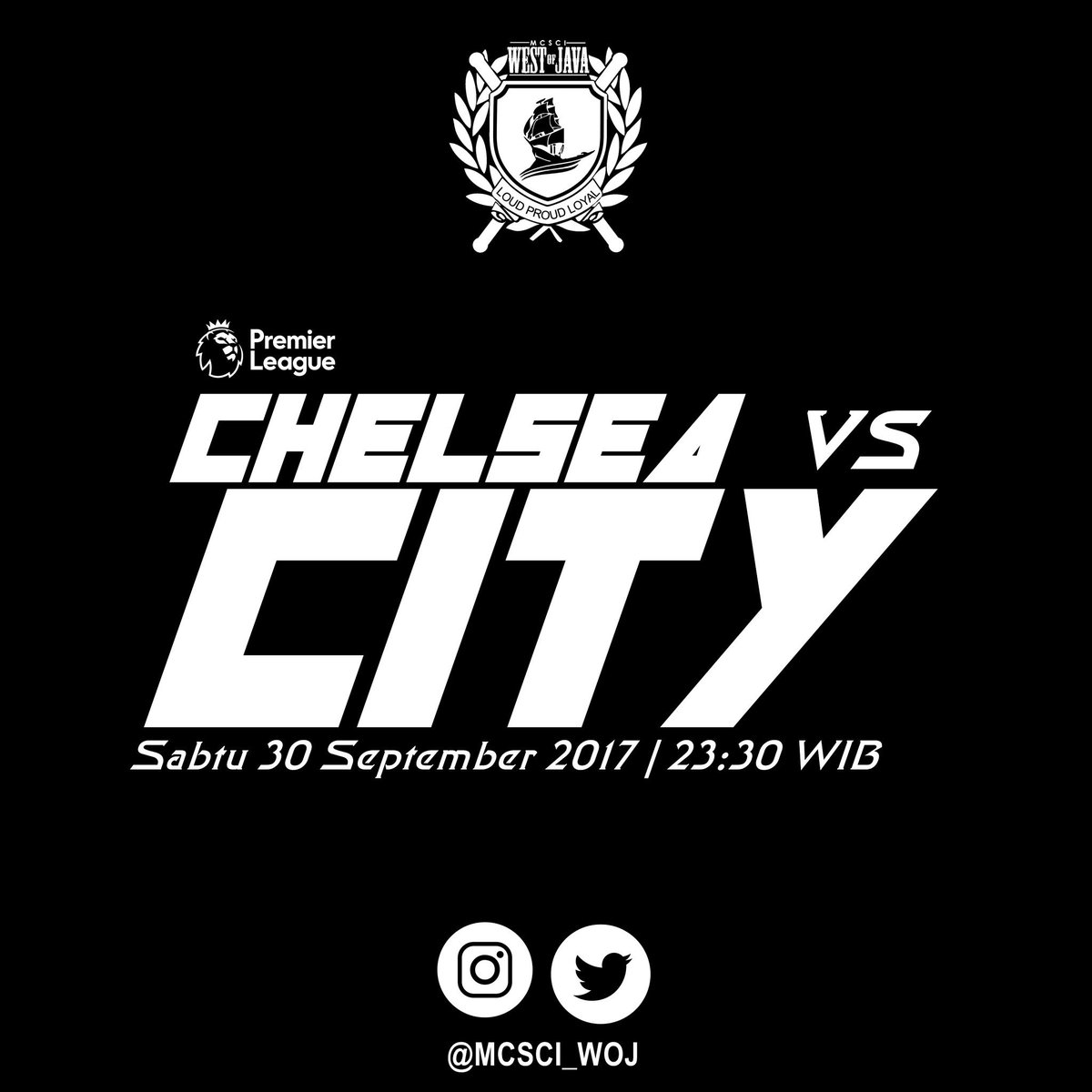Matchday Away #PremierLeague GW7 Chelsea vs Manchester City | Sabtu 30 Sept 2017 | 23:30 WIB | Stamford Bridge #ManCity #MCSCI_WestOfJava