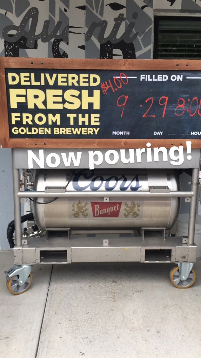 Straight out of the #brewery this morning, now pouring #Coors #Banquet #tankbeer!