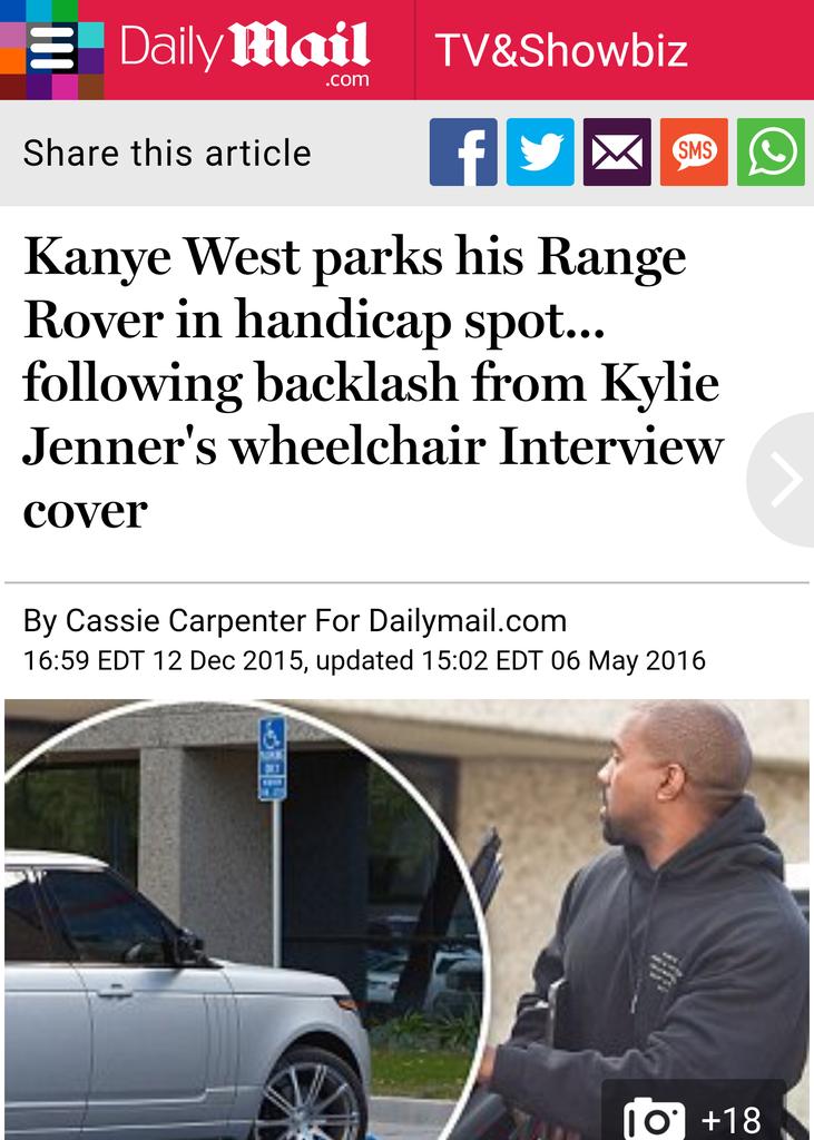 Kanye parked in a handicap spot back in 2015 too