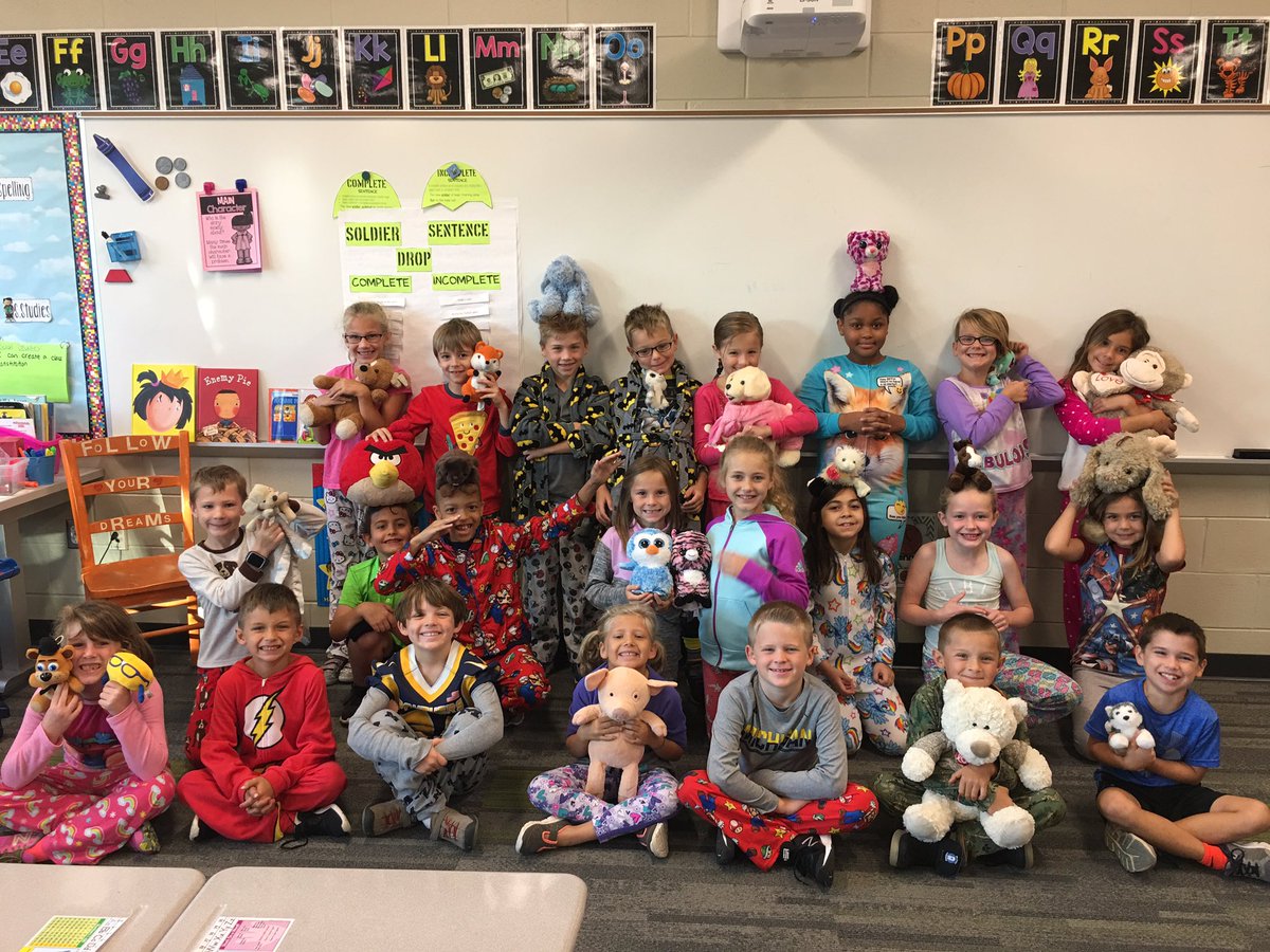 We filled our warm fuzzy jar and had pajamas and furry friends join us in class today! #PaveTheWay #pearsonpioneers