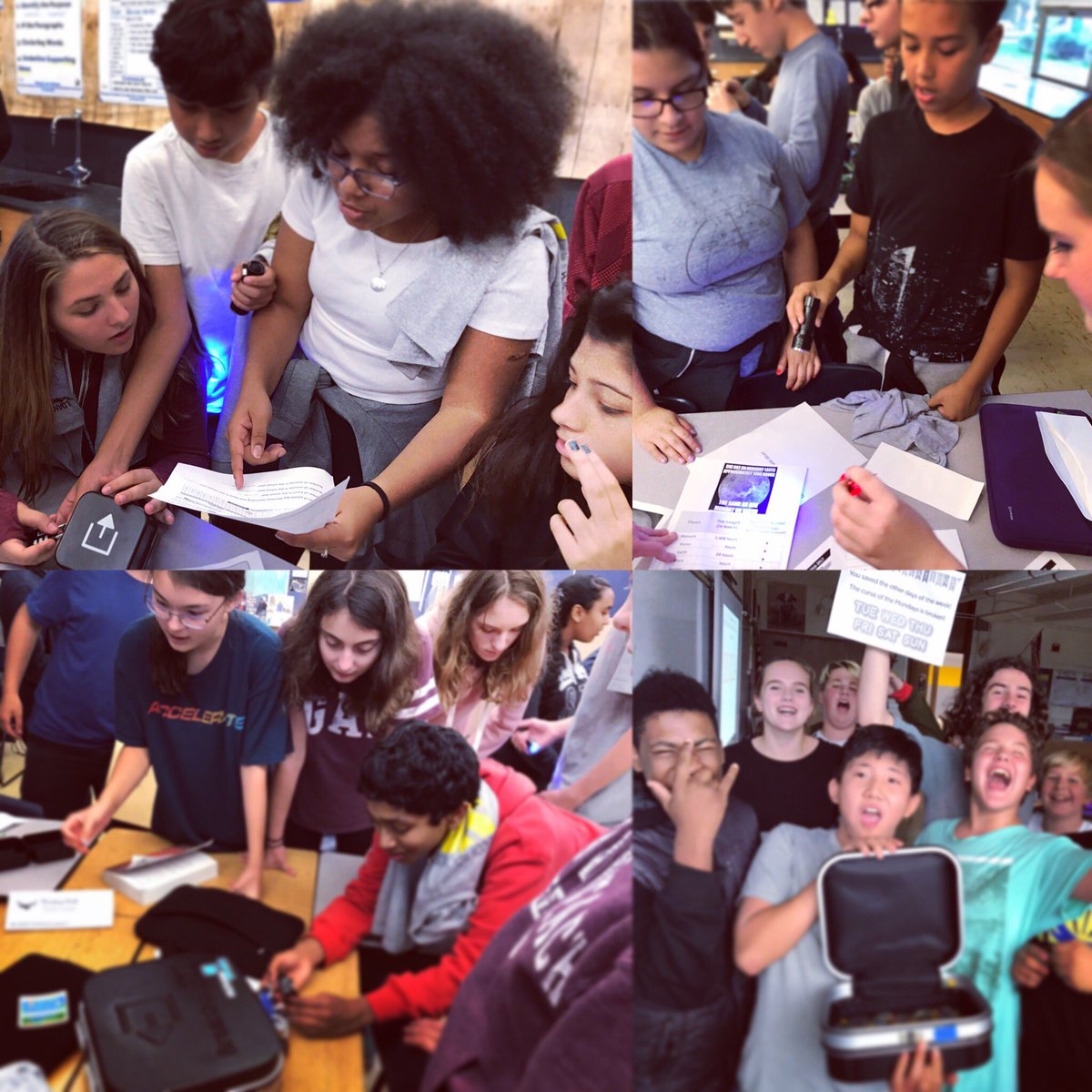 mpmseagles's tweet image. Incredible collaboration happening in our 8th grade classrooms!Solving The Case of the Mondays! @breakoutEDU #bsd1thing #bsdfutureready