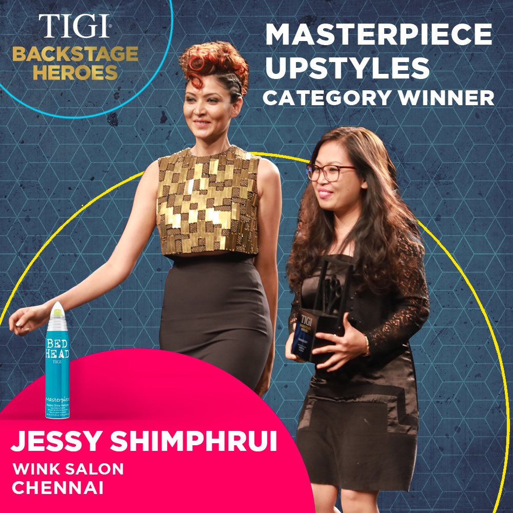 Jessy Shimphrui from Wink Salon up’d the game and won the Masterpiece Upstyles Category
#TIGIBedheadBackstageHeroes #Winner