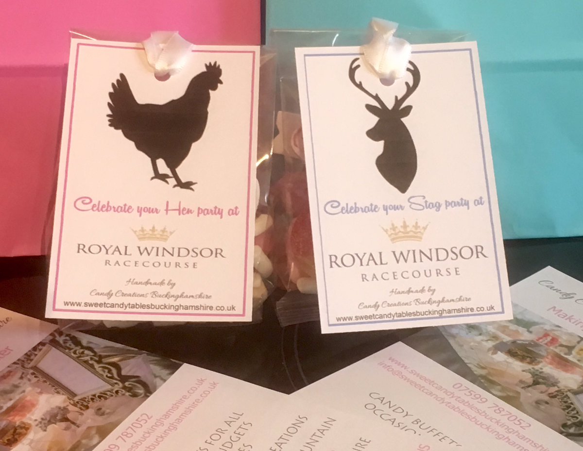 Stag and hen party promotional bags for <a href="/WindsorRaces/">Windsor Racecourse</a> wedding fair last weekend, went down a treat! sweetcandytablesbuckinghamshire.co.uk