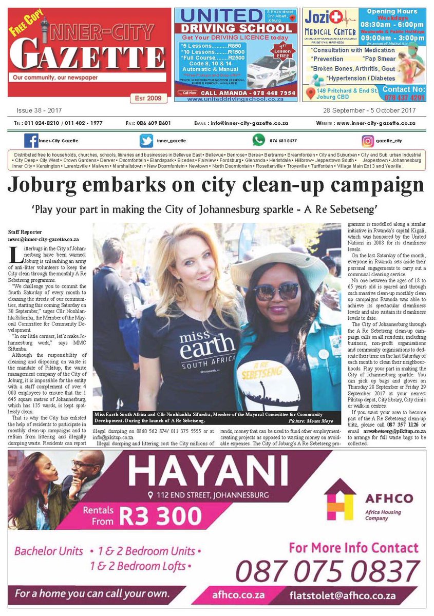 moses_moyo's tweet image. Today @CityofJoburgZA embarks on city wide clean-up campaign. Play your part in making the Inner City sparkle -  #AreSebetseng