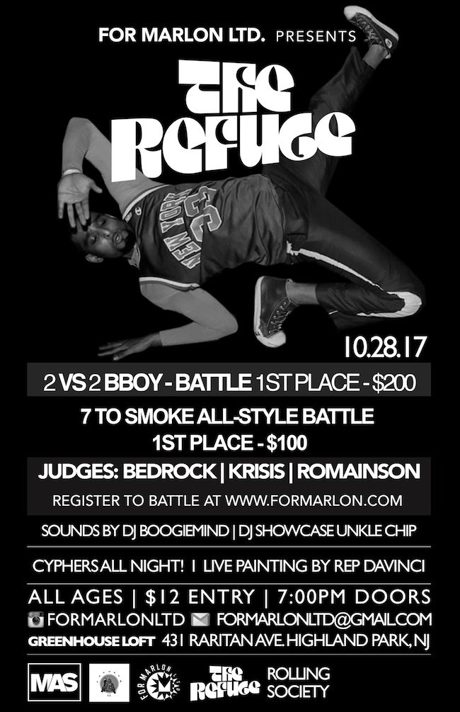 ForMarlonMedia's tweet photo. The Refuge: 2 vs 2 BBoy/BGirl Battle + 7 To Smoke All-Styles Battle https://t.co/0lpt4i9W8T via #ForMarlonLTD https://t.co/ga0KrWLCTR