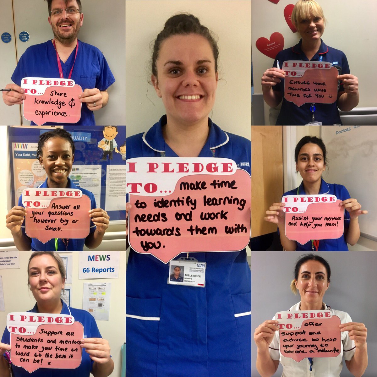 HeapRosie's tweet image. Our ward pledge to our fabulous students. #wesupportyou #learningbyexample #stmaryshospital #cmft #nhs #studentmidwivesarethefuture #proud 💗