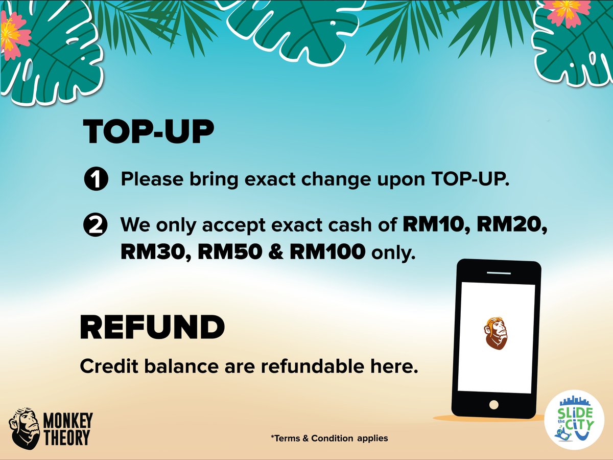 STC_Asia's tweet photo. [IMPORTANT]
Insufficient balance in your Monkey Theory app? Head over to any of our Top-Up counter (near food truck area) to reload 📱 https://t.co/bDN8hMQcJE