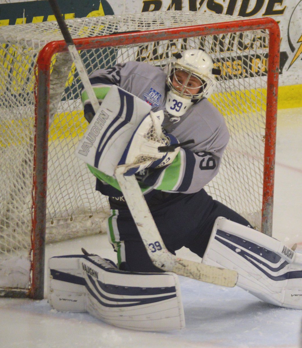 BEACHSKATES's tweet image. @taseahawksehl Brandon Collett's 56 saves backstop @EHL_Hockey win over Walpole Friday night in Hyannis.