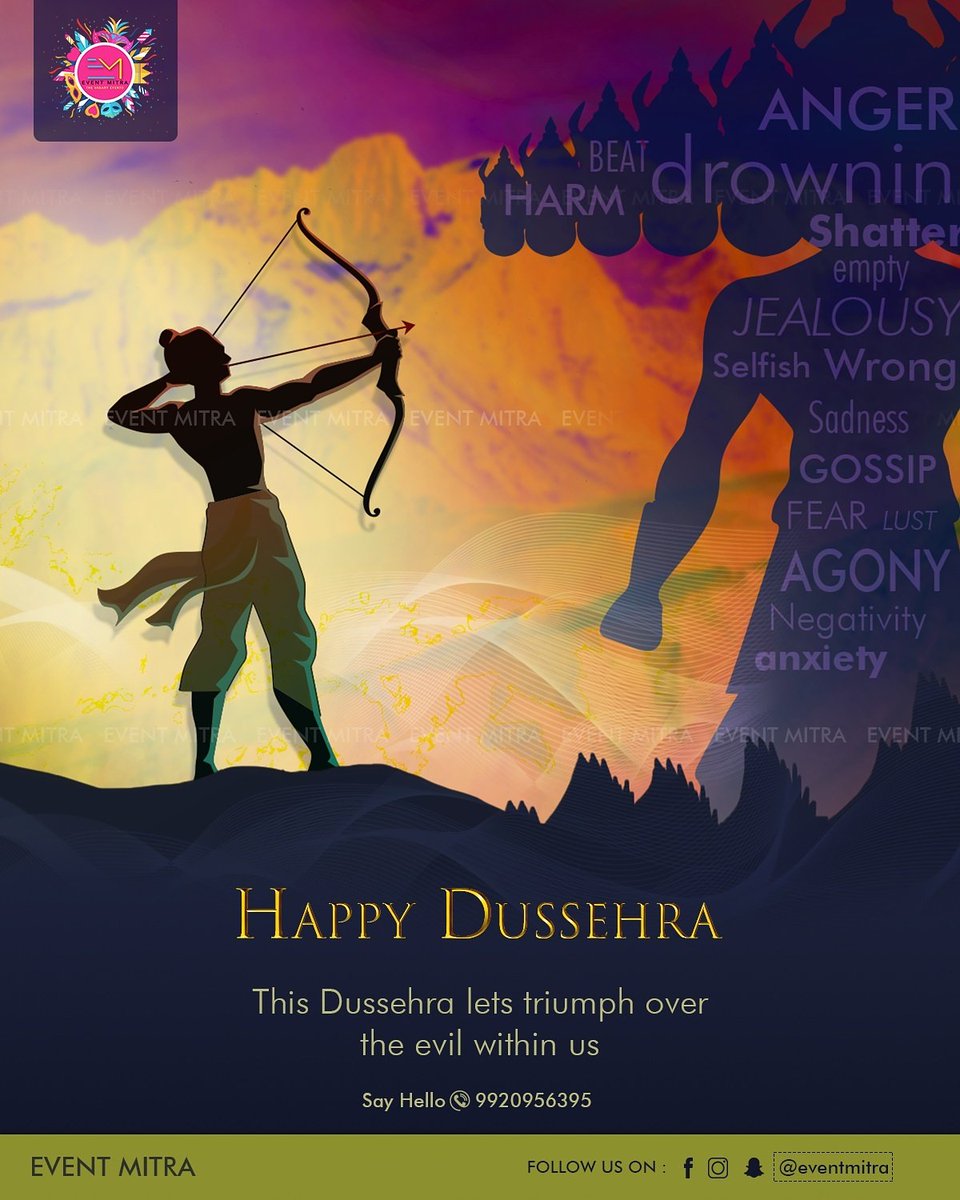 EventMitra's tweet photo. Happy Dussehra π #eventmitra https://t.co/Jfmo43sRC5