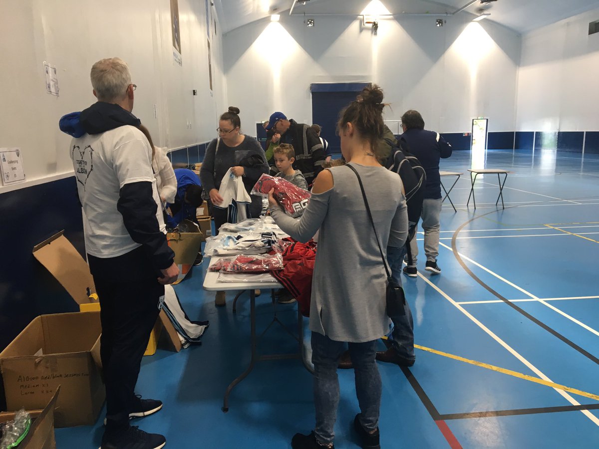 TheJOFoundation's tweet photo. The kit sale is proving popular in the Community Sports Hall on Halfords Lane. Don't worry, there's plenty left. 

#TogetherWeAreAlbion https://t.co/eO1vSFmE4R