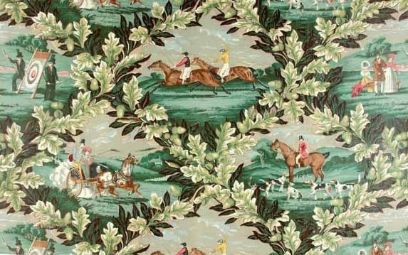 1940s textile evoking Regency era sports. For women this meant gentle strolls, carriage rides or a refreshing turn around the room #NSHD2017