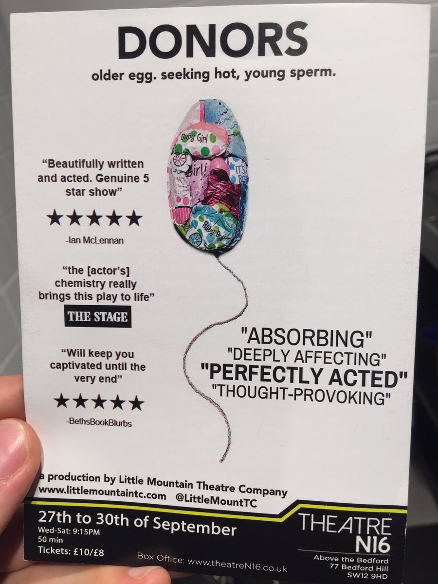 kylefenn's tweet image. Finally got to see @MLloyd_Jones in #Donors at @TheatreN16 last night! Absolutely loved it! Tonight is the last chance to see it! #Talent