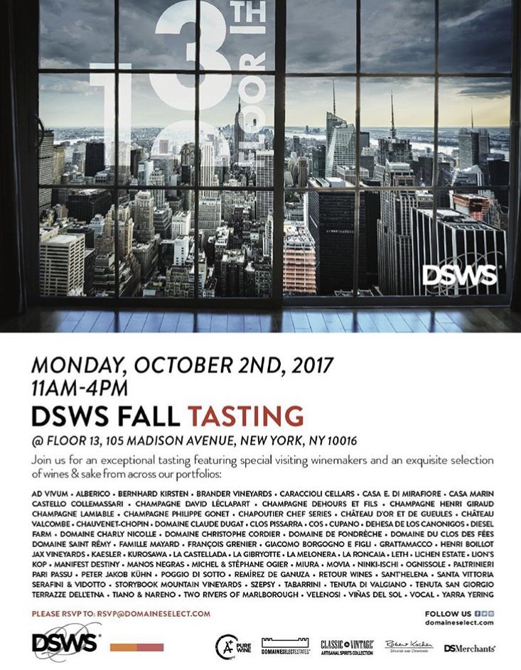 Monday, 2nd October, 2017 in New York Terrazze dell’Etna in in tasting with DSWS Fall Tasting...see you there! #etna #terrazzedelletna #ny