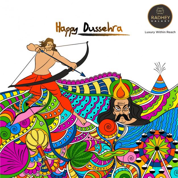 fromRadheyGroup's tweet photo. Let us come together to celebrate the victory of good over evil on this auspicious day. A very happy Dussehra. #radheygalaxy https://t.co/gilAk1Wap5