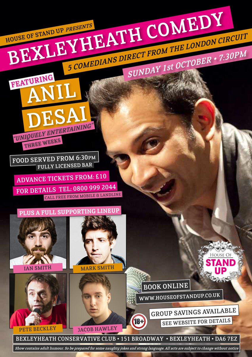COMEDY NEAR YOU <a href="/BexleyheathTown/">Enjoy Bexleyheath</a> houseofstandup.co.uk/bexleyheath   
#bexleyheath #bexley #crayford #sidcup #dartford #welling #erith #SELondon #Kent