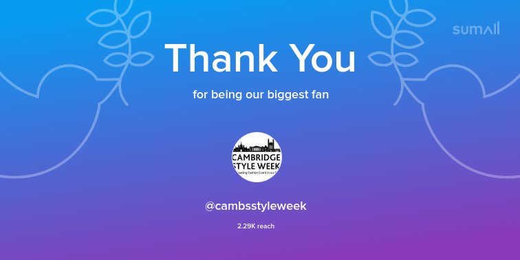 cambsstyleweek's tweet photo. Our biggest fans this week: @cambsstyleweek. Thank you! via https://t.co/CrQ1ahZOfi https://t.co/HYRW0OEbVX