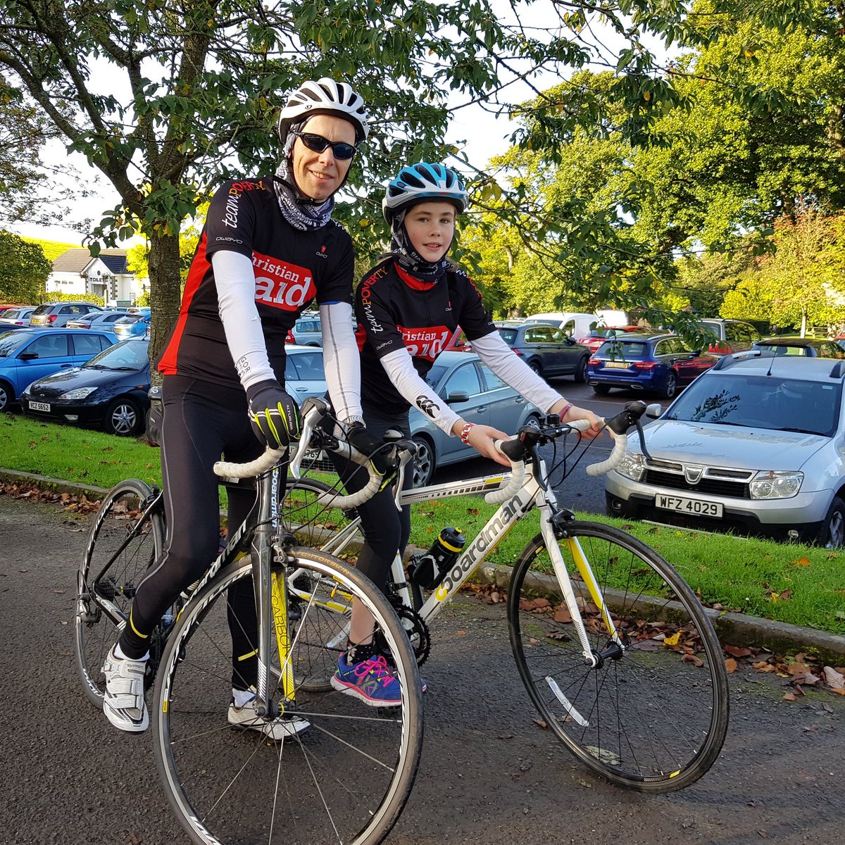 Father and daughter duo Brian &amp; Rebecca Connolly #cycling off into the glorious Co Down sunshine #StrangfordSportive