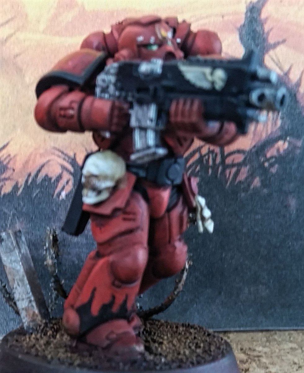 mhsellwood's tweet photo. The blood angels prepare (slowly) for war - intercessors with minor conversions. #new40knewarmy #40ktweets https://t.co/jK4917vKSw