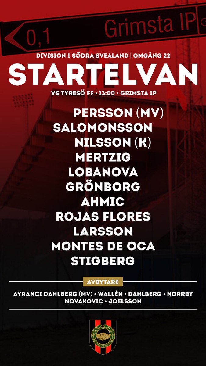 bpfotboll's tweet photo. Startelvan mot Tyresö FF. Avspark 13.00 hemma på Grimsta #IFBP #BPDam https://t.co/TTeYtaQ64s